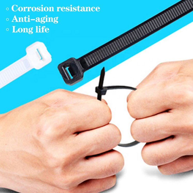 Plastic Zip Tie Tie Wrap Selflocking Nylon 66 Cable Ties China Approved CE ROHS REACH UV Resist Black Color Yellow Bag Green Red