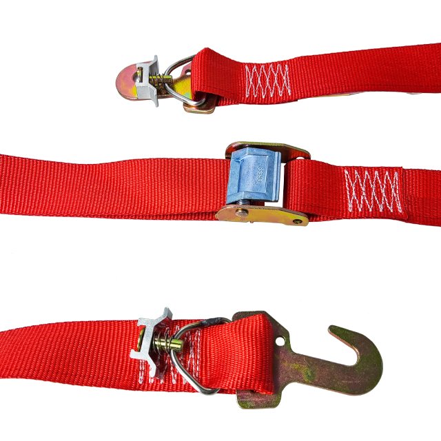 Polyester Webbing J Hook Tie Down Track Ratchet Buckles Lashing Cam Strap For Transportation