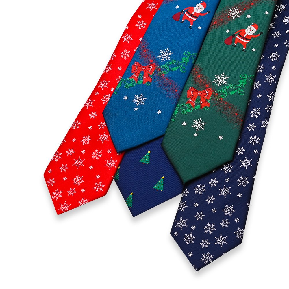 YiLi Handmade Men Woven Polyester Xmas Christmas Tie