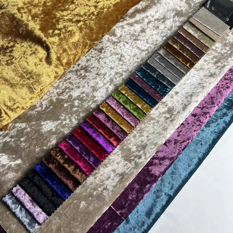 Hot selling ice flower polyester spandex fabric Korean velvet hotel KTV soft bag sofa fabric