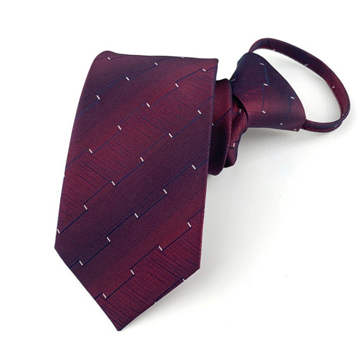 Wholesale Neck Tie Lazy Adjustable Elastic Fashionable No Tie Zipper Slim Ties For Men Jacquard Necktie With Zipper