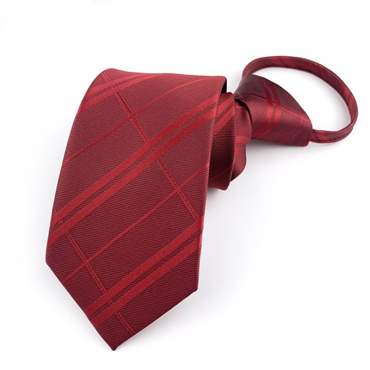Wholesale Neck Tie Lazy Adjustable Elastic Fashionable No Tie Zipper Slim Ties For Men Jacquard Necktie With Zipper