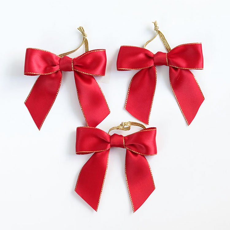 High quality professional customized satin grosgrain pre-tied/made elastic gift bows solid color ribbon bow tie sale