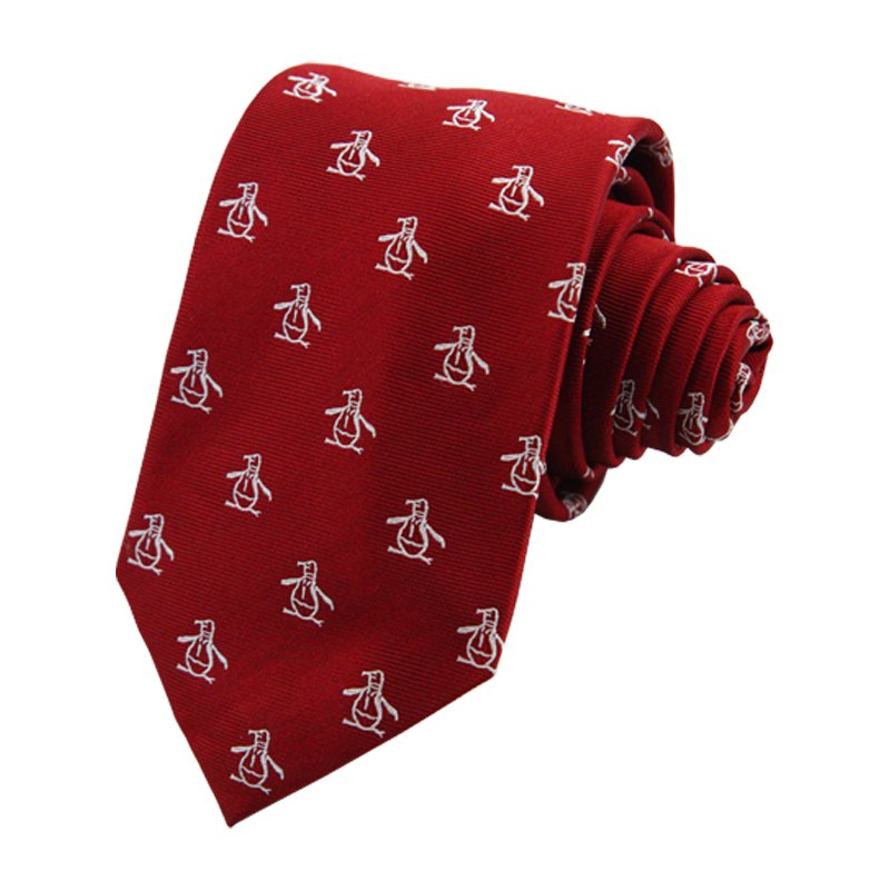 Hamocigia Factory Custom Man Luxury Logo Print Penguin Corbata Tie Animal Silk