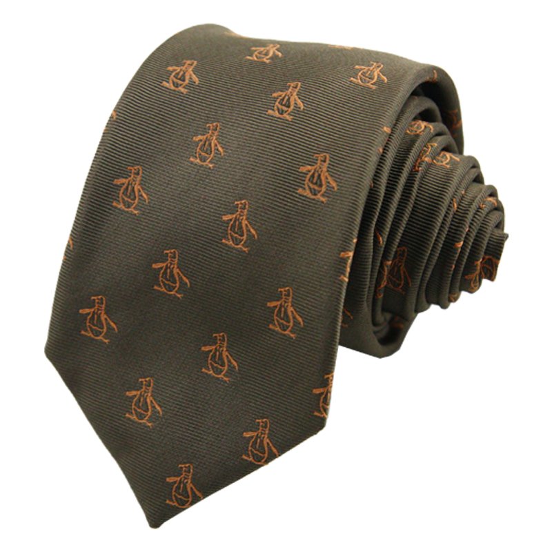 Hamocigia Factory Custom Man Luxury Logo Print Penguin Corbata Tie Animal Silk