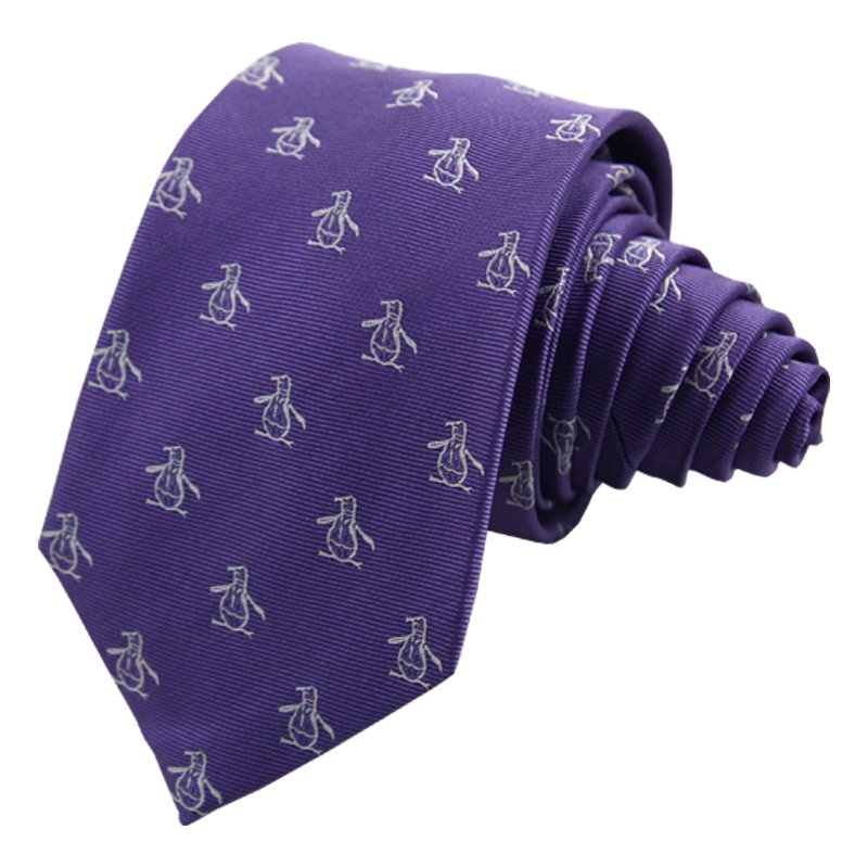 Hamocigia Factory Custom Man Luxury Logo Print Penguin Corbata Tie Animal Silk