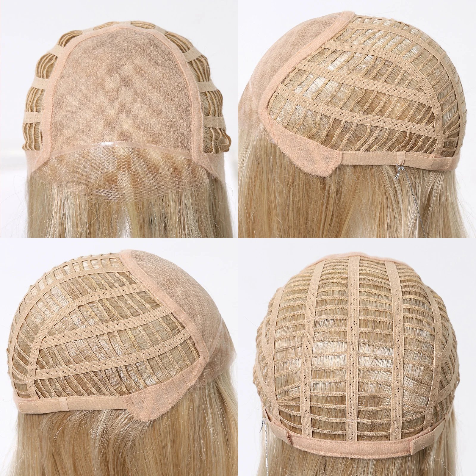 MONO Straight Light Blonde Futura Wigs Hand Tied Lace Wig for Women With Bangs Imported Silk Monofilament Cap Gluesless Hairs