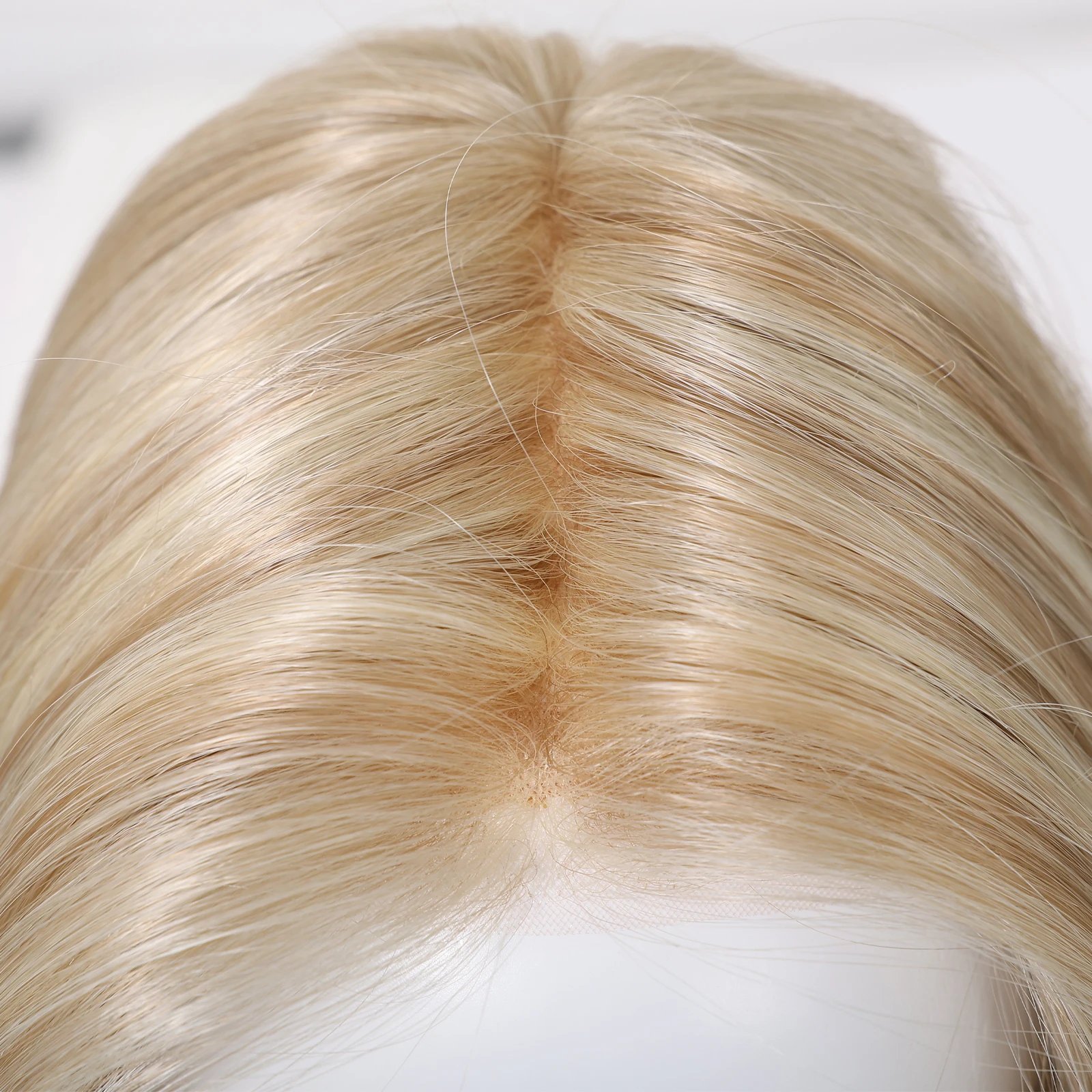 MONO Straight Light Blonde Futura Wigs Hand Tied Lace Wig for Women With Bangs Imported Silk Monofilament Cap Gluesless Hairs