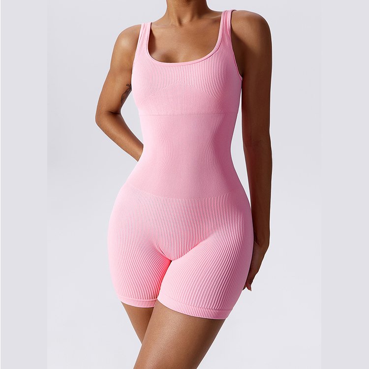 New One Piece Workout Clothing for Women Jumpsuit Half Zipper Gym Fitness Sweat Workout Suit Yoja Suit