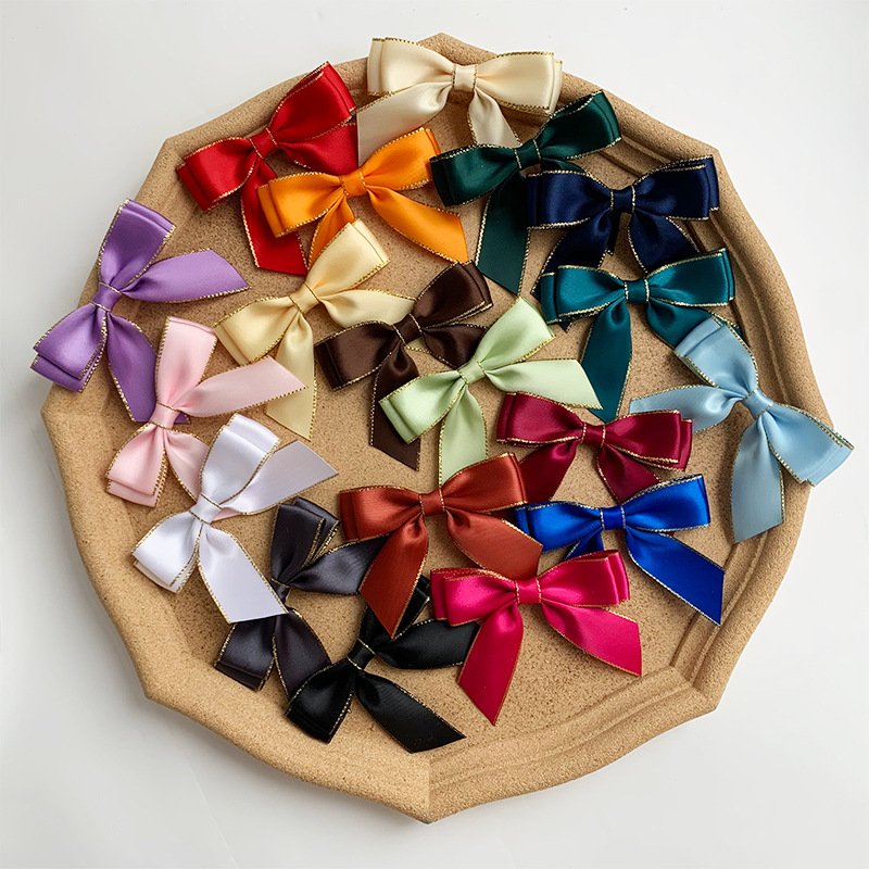 Wholesale Kids Bow Ties Solid Color Satin Adjustable Polyester Woven Jacquard Design Stylish Plain Style for Kids