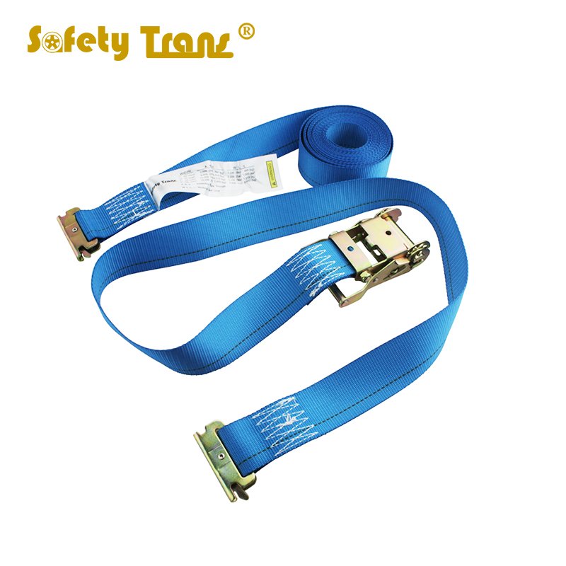 Aluminium Handle Ratchet Tie Down Webbing Strap Hot Sale 2inch 5 Ton 100% Polyester with Double Hook 8205590000 Embroidered