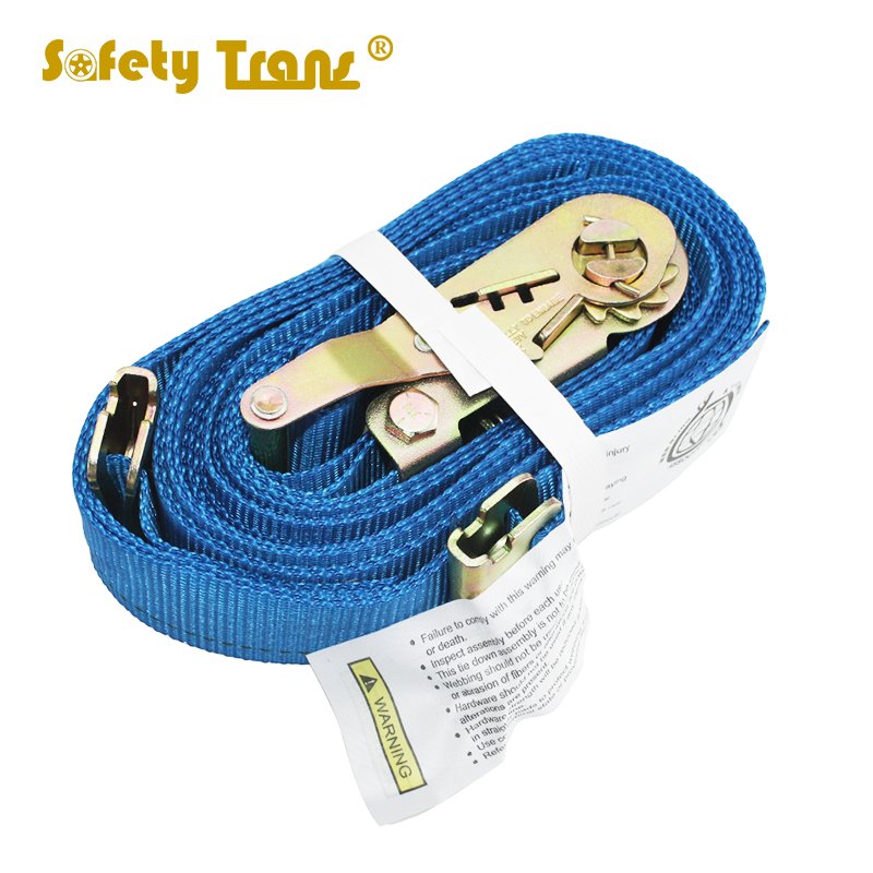 Aluminium Handle Ratchet Tie Down Webbing Strap Hot Sale 2inch 5 Ton 100% Polyester with Double Hook 8205590000 Embroidered