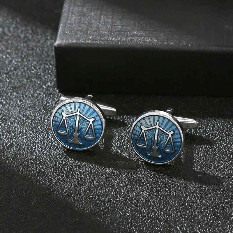 Wholesale Quality Shirt Cufflinks Customize Enamel Men Cuff link Law Scales of Justice Cufflinks Custom Lawyer Cufflinks
