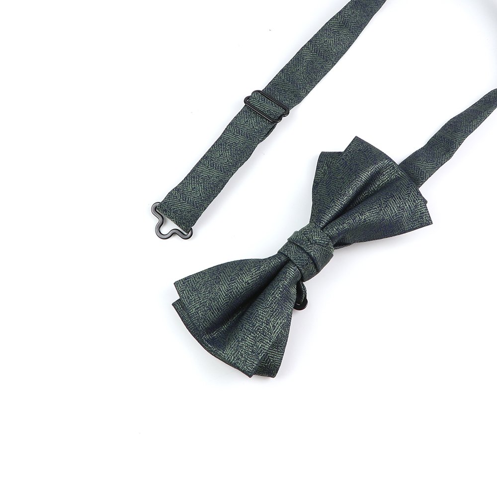 Men's classic simple polyester grinding noodles double bow tie corsage square scarf three-piece set classic simple gift set