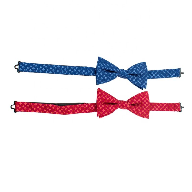 classic custom floral design 100% silk business party knotted bow tie for men