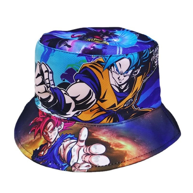Anime Cartoon Printing Wide Brim Beach Uv Protection Fisherman Hats Outdoor Summer Foldable Bucket Hats