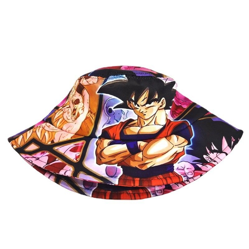 Anime Cartoon Printing Wide Brim Beach Uv Protection Fisherman Hats Outdoor Summer Foldable Bucket Hats