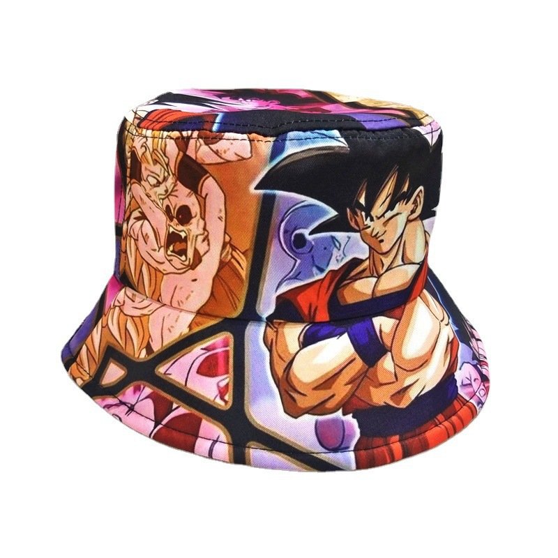 Anime Cartoon Printing Wide Brim Beach Uv Protection Fisherman Hats Outdoor Summer Foldable Bucket Hats