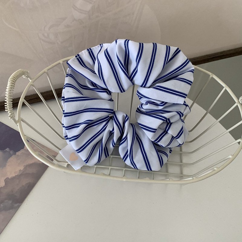 Fresh striped hair loop versatile girl headband tied ponytail hair accessories
