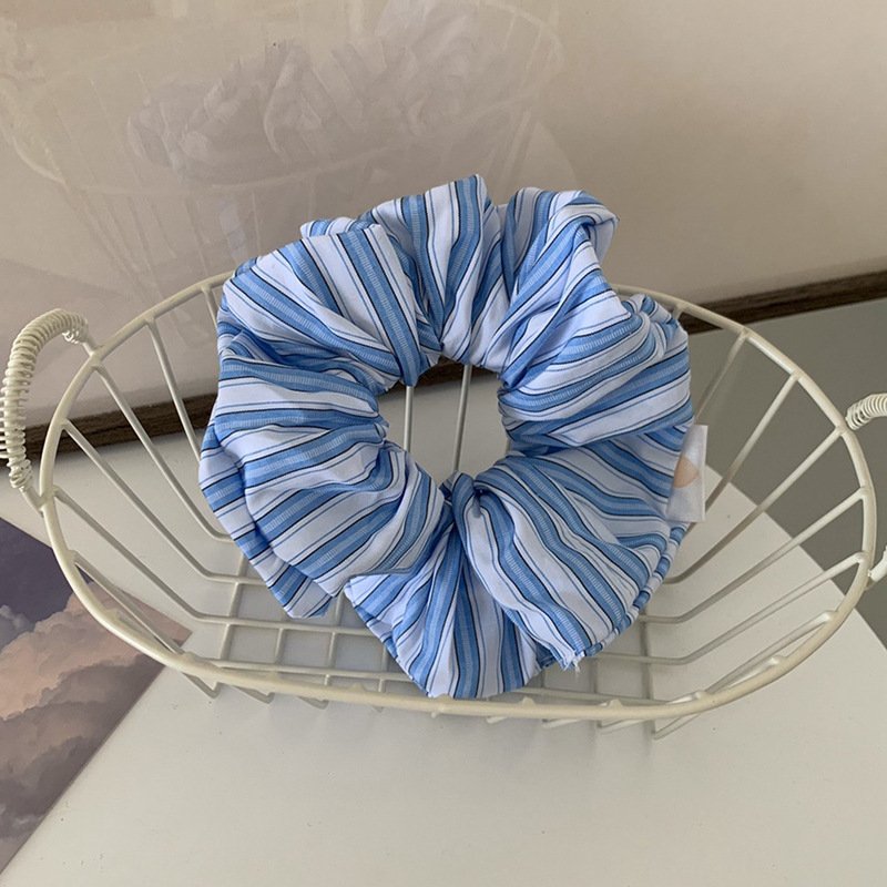 Fresh striped hair loop versatile girl headband tied ponytail hair accessories