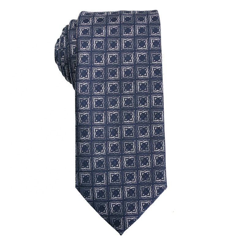 High quality cheap stock men's custom 100% polyester oem odm tie navy blue ties for men paisley jacquard woven men's floral ties