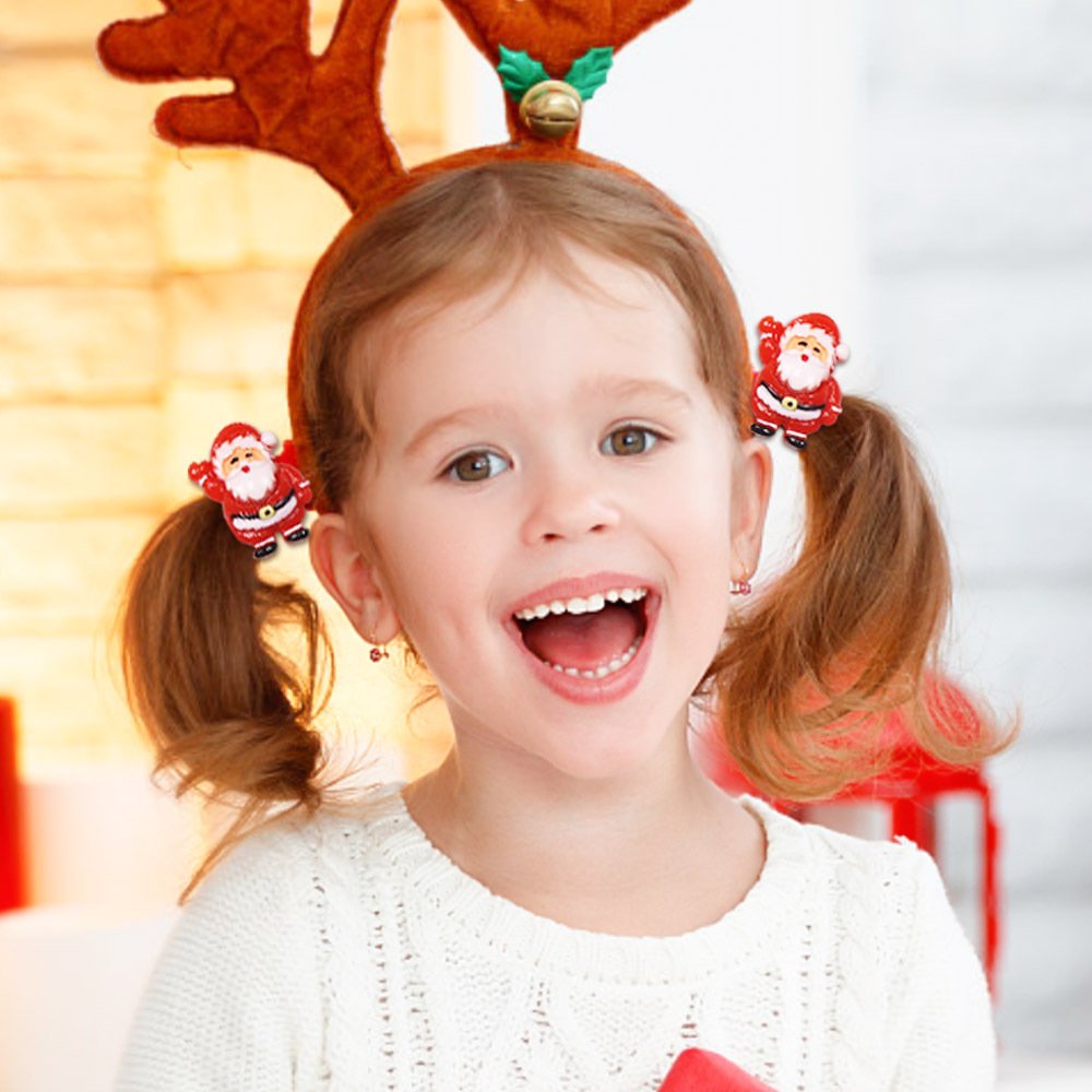 Wholesale 12pcs/set Christmas Cute Hair Scrunchies Santa Claus Christmas Tree Hair Jewelry Accessories For Girls Christmas Gifts
