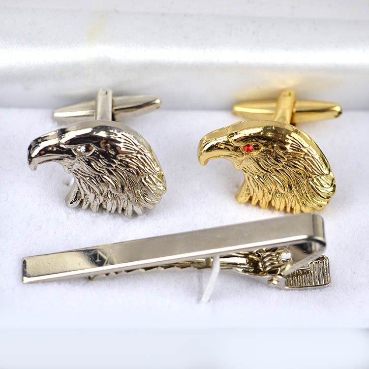Cuff link manufacture Customized design 3d blank wholesale mens sleeve cuff link and tie clip