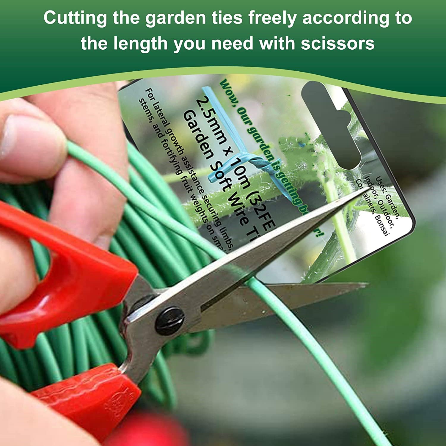 Factory flexable rubber coated twist ties green reusable soft tpr rubber twist tie vegetable binding twist tie for garden