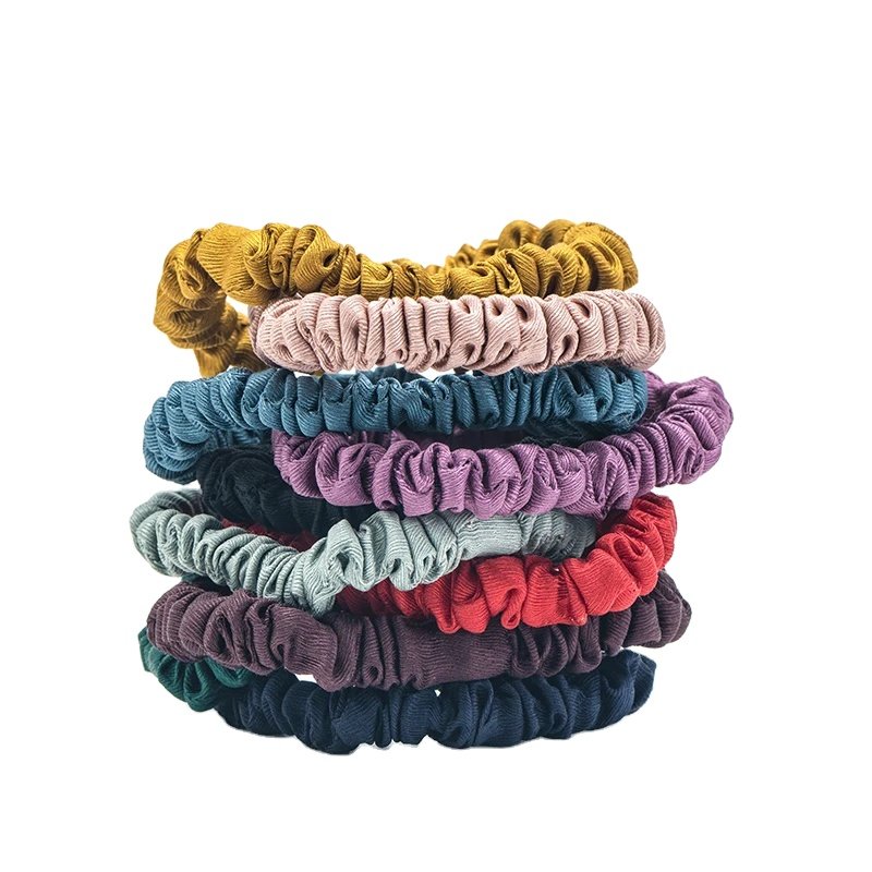 22mm Solid Color Elastic Hair Bands New Women Girls Hair Accessories Ponytail Holder Silk Hair Scrunchies