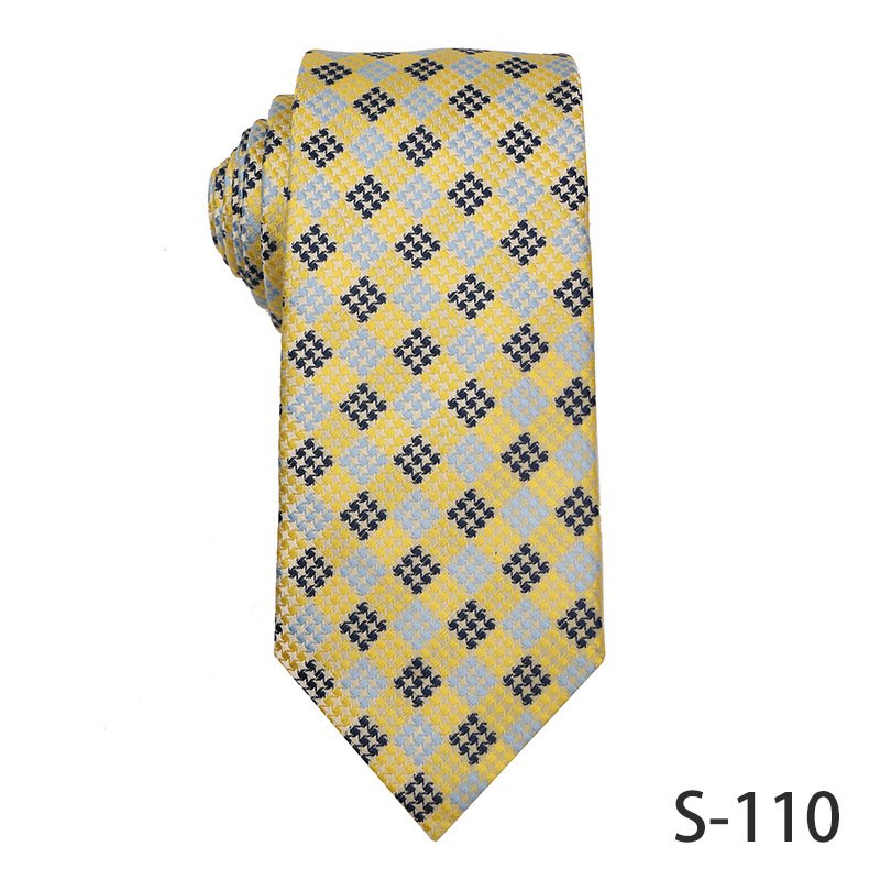 New Design Yellow Personalized Tie For Men Wedding 7.5cm Men's Silk Necktie