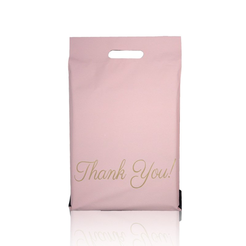 Custom D2W compostable courier bags for clothing dresses logo biodegradable plastic thank you poly mailer bag with handle