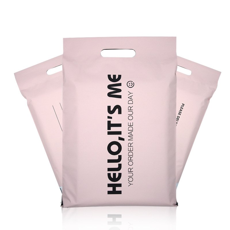 Custom D2W compostable courier bags for clothing dresses logo biodegradable plastic thank you poly mailer bag with handle