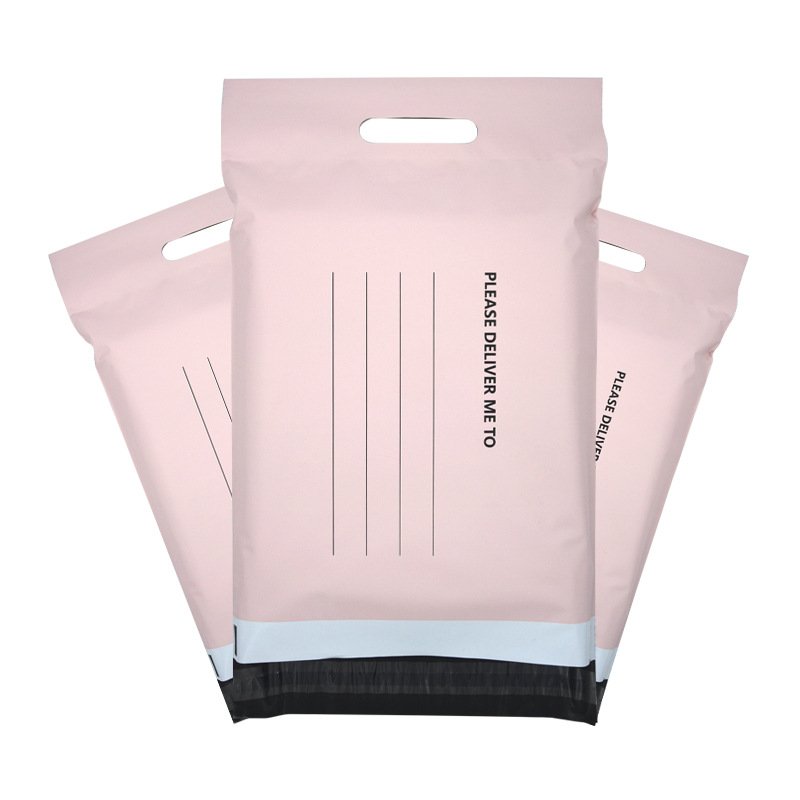 Custom D2W compostable courier bags for clothing dresses logo biodegradable plastic thank you poly mailer bag with handle