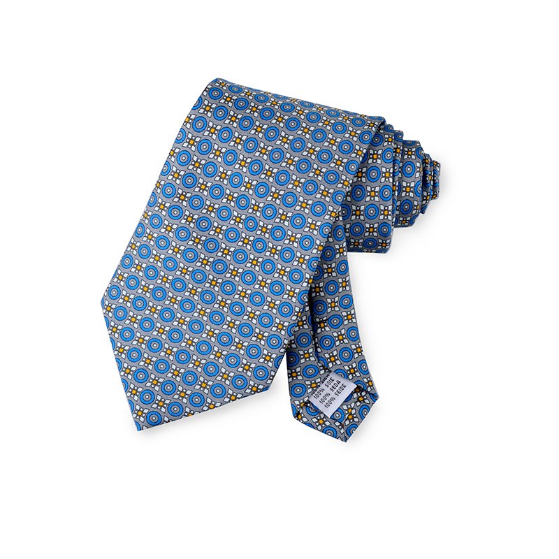 2024 Hot Selling China Factory Wholesale Neck Tie Customized OEM Service Circle Pattern 100% Silk Ties For Business Men
