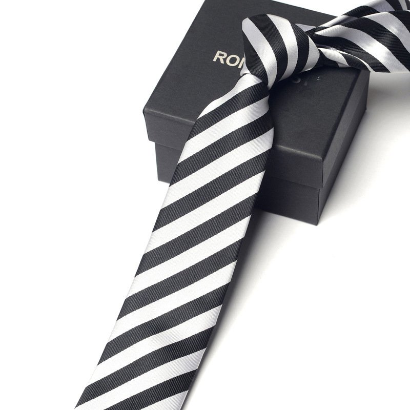 Fashion classic business men's tie custom strip 100% polyester woven men's tie Gravata