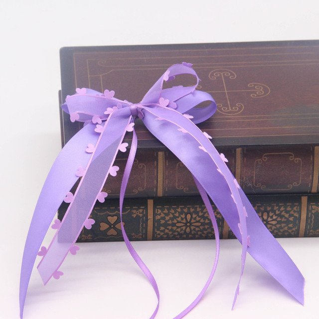 Organza ribbon Love heart satin bow Valentine's day wedding car lights decoration Rear view lamp love bow tie