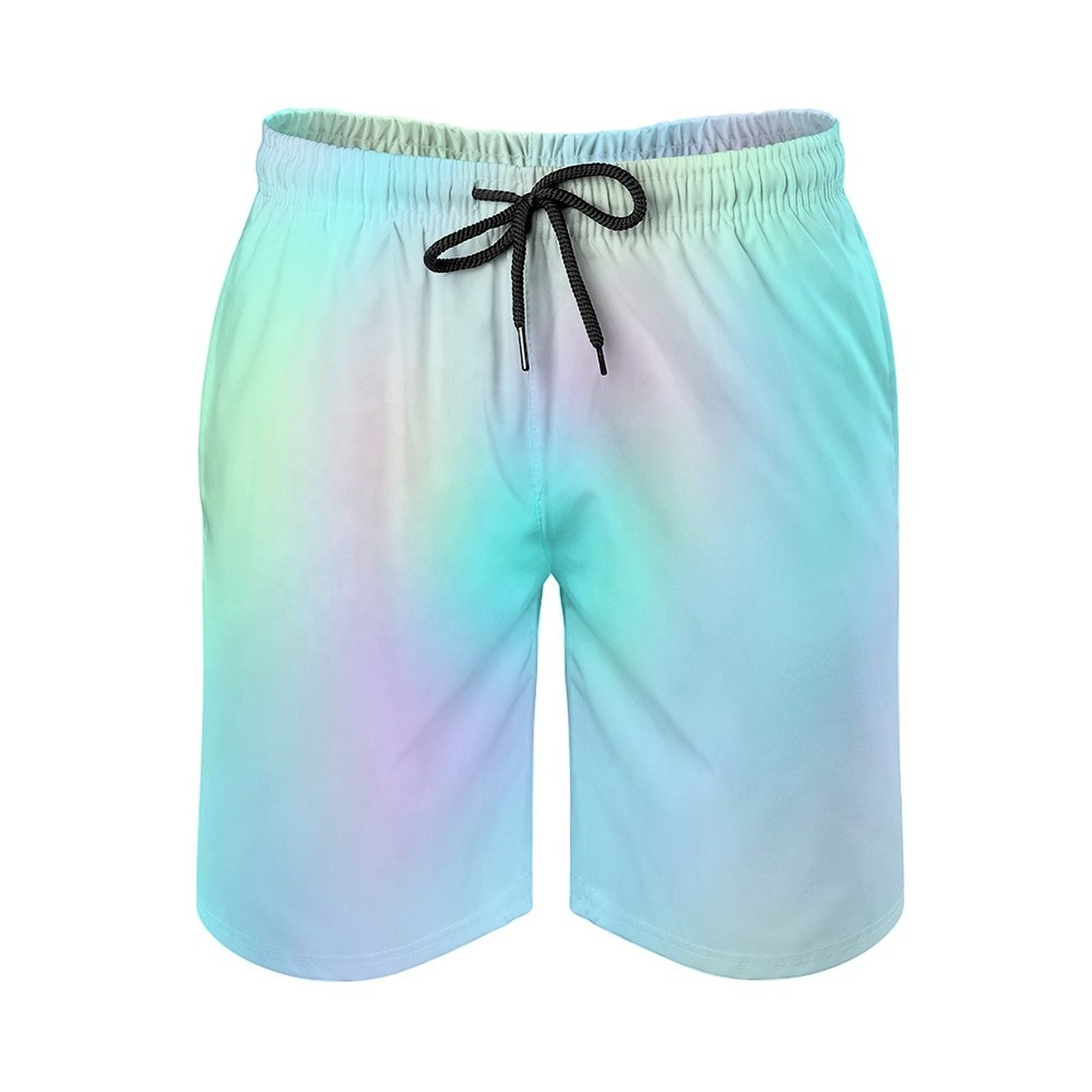 Pastel Tie Dye Board Shorts Men Pastel Rainbow Beach Shorts Comfortable Daily Swimming Trunks Plus Size 2025 Breathable