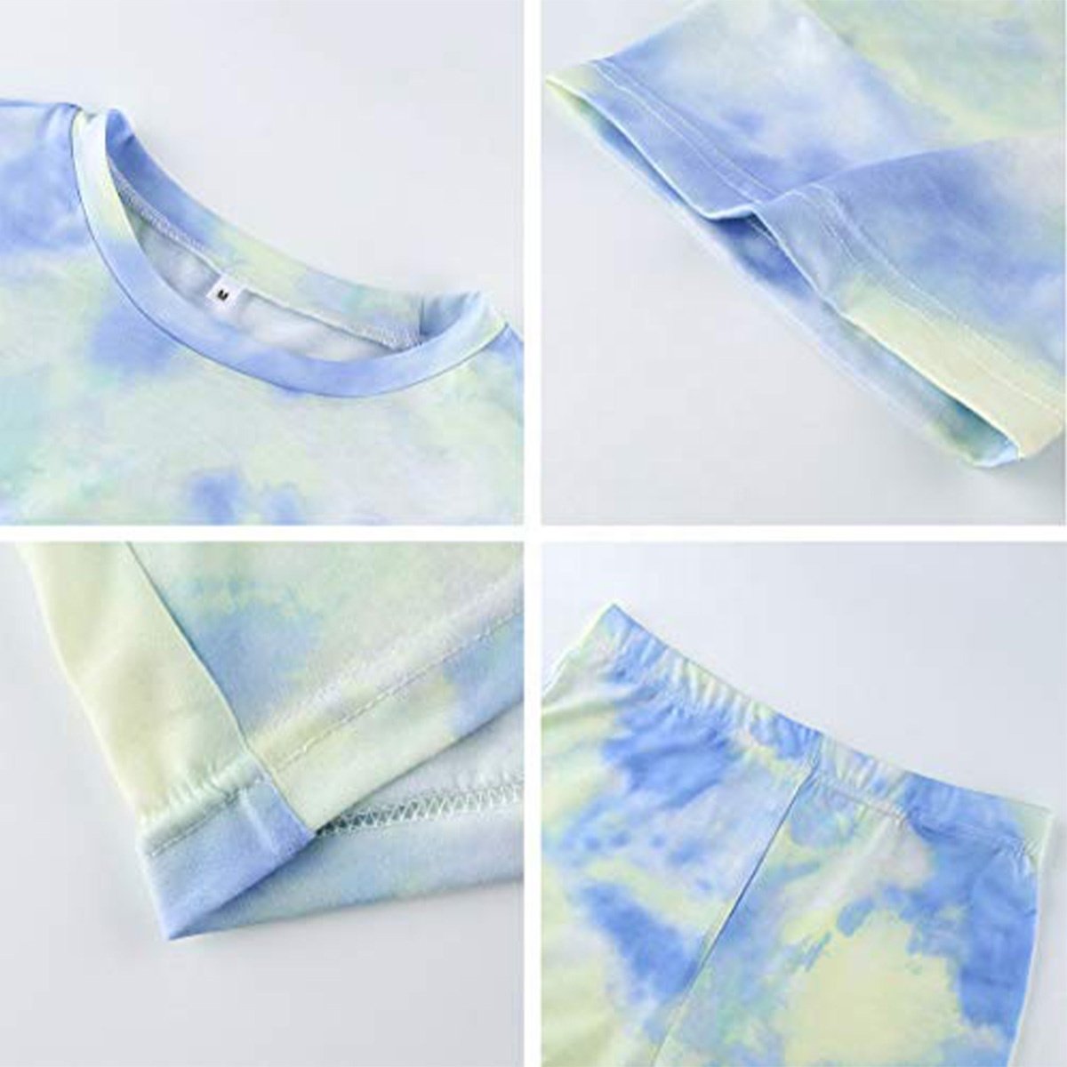 Summer New Style Women Tie Dye T shirt And Short Set Custom Loose Drop Shoulder T shirt And Elastic Waist Hot Shorts Casual Set