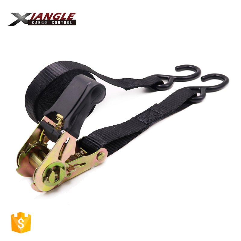 Heavy duty 1" 2.5cm ratchet belt buckle cargo lashing belts tie down 1500lbs car roof strap set luggage strap