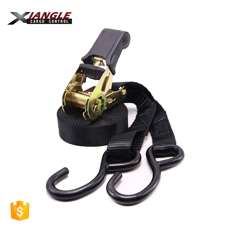Heavy duty 1" 2.5cm ratchet belt buckle cargo lashing belts tie down 1500lbs car roof strap set luggage strap