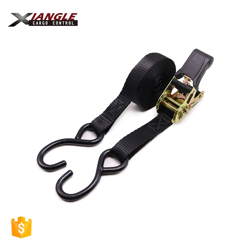 Heavy duty 1" 2.5cm ratchet belt buckle cargo lashing belts tie down 1500lbs car roof strap set luggage strap