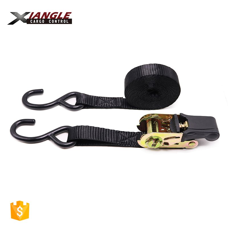 Heavy duty 1" 2.5cm ratchet belt buckle cargo lashing belts tie down 1500lbs car roof strap set luggage strap