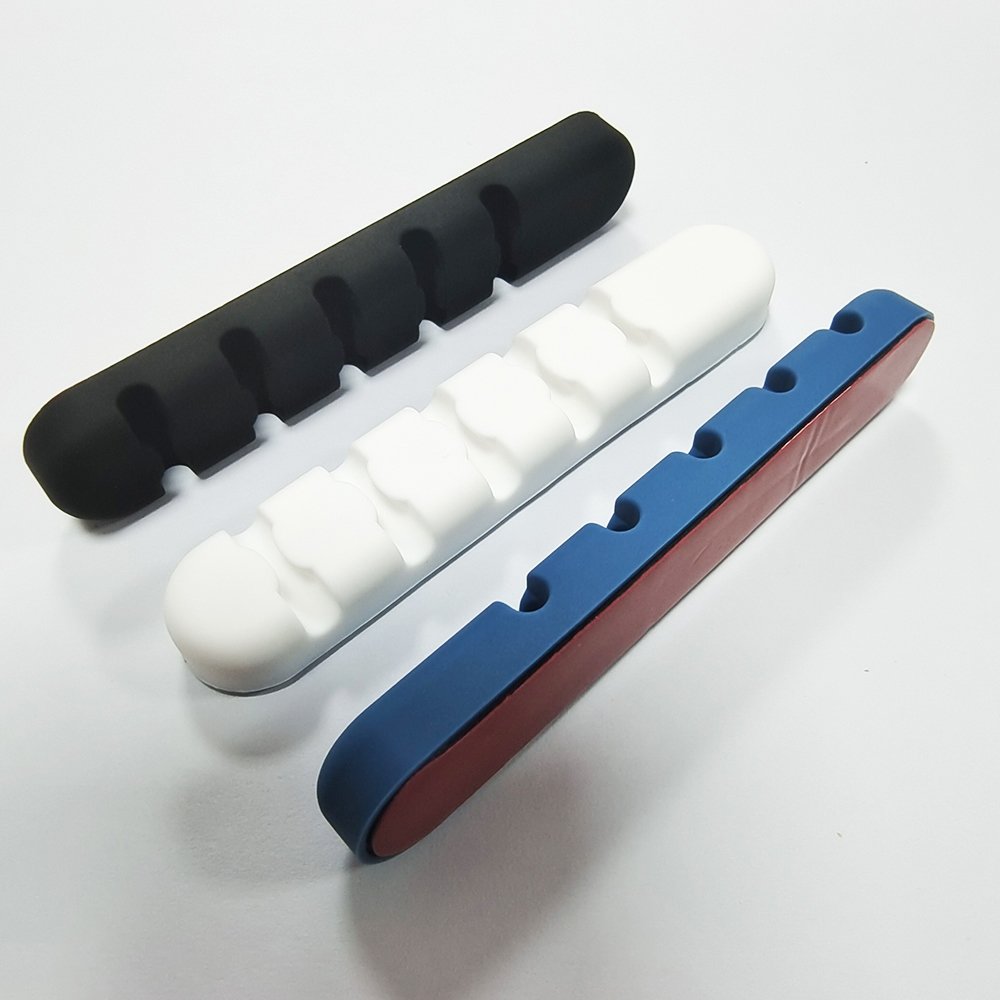 Hot Sale Wholesale 5-hole USB Desk Cable Holder Wire Silicone Cable Organizer