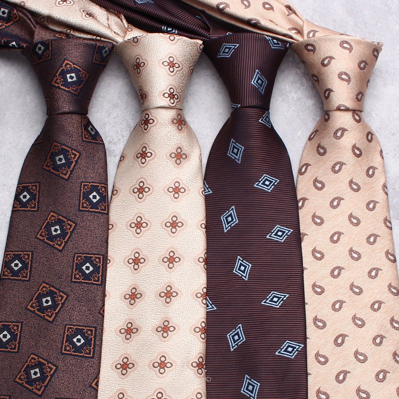 Fashion Versatile Brown Ties Collection For Men High Quality Handmade Jacquard Men's Causal Tie Business Suit Decorations Tie