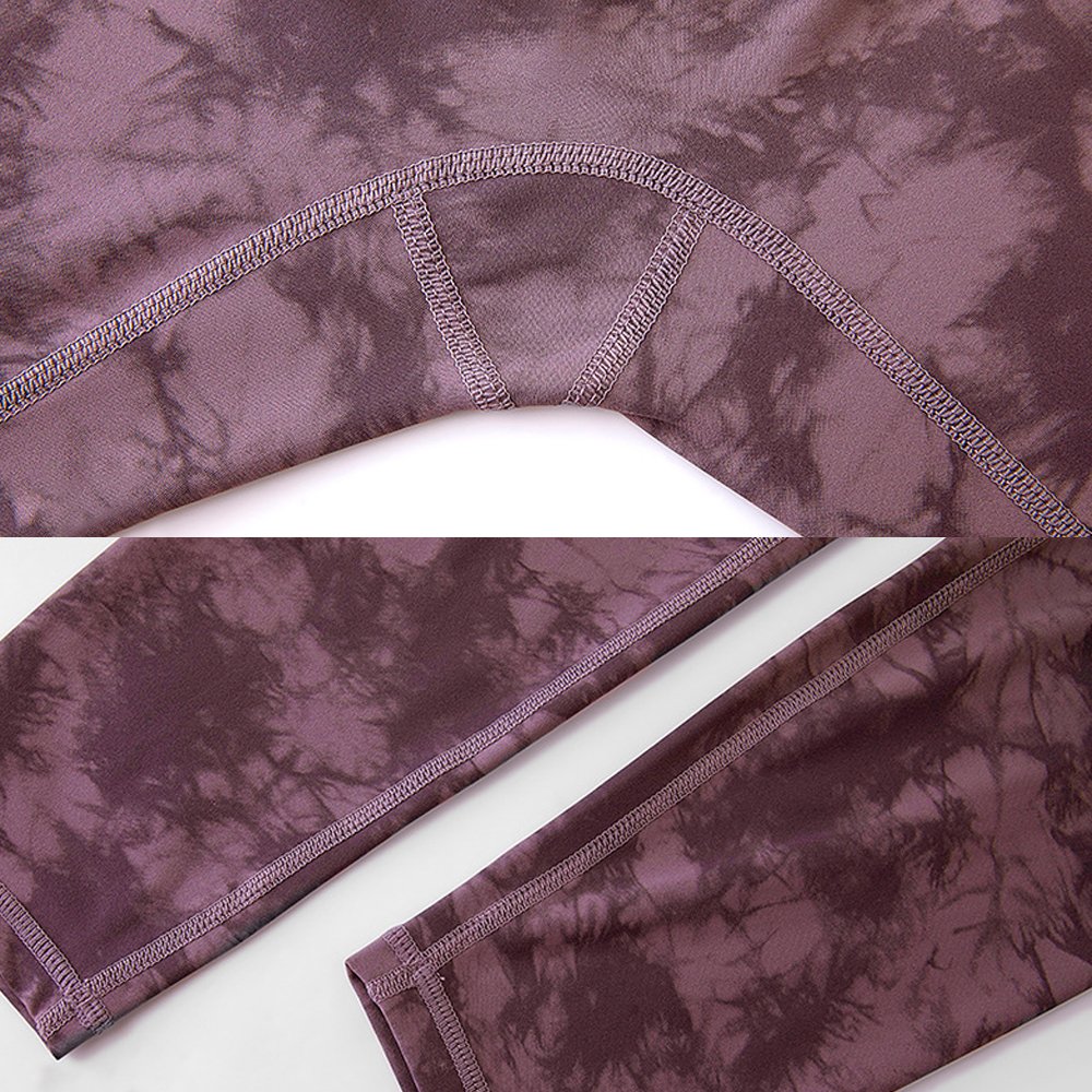 Custom Tie Dye Compression Sport Pants Women Yoga Pants Leggings Cross Waist Hip Lifting Quick Drying Fitness Pants for Women's