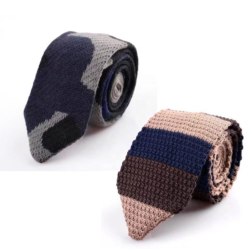 20 designs fashion striped plain color mens red knit slim polyester knitted skinny neck tie neckties for men