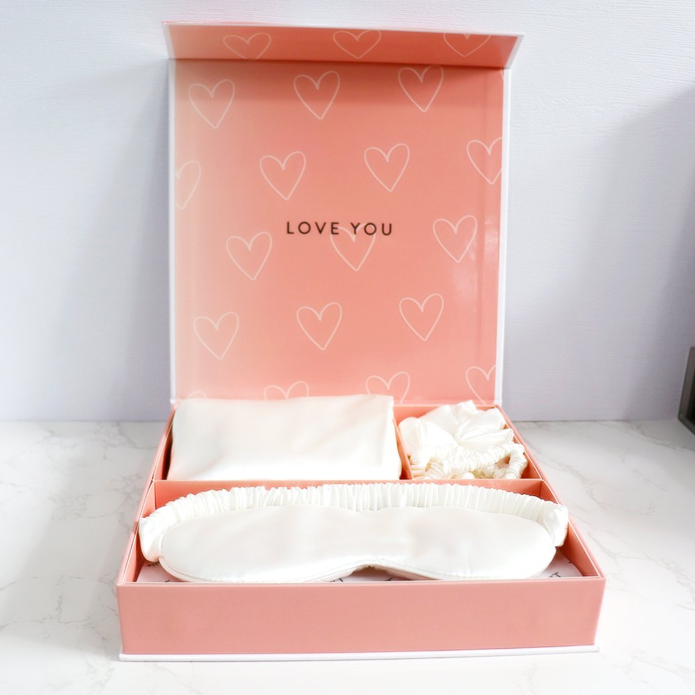 Comfortable Custom Pure Mulberry Silk Pillow Case Eye Mask 100% Mulberry Silk Pillowcase Gift Set With Sleep Mask Scrunchies