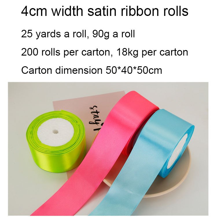 New arrival decoration gift box chair sashes bows ties 4 cm satin ribbon 1.5 inch for flowers