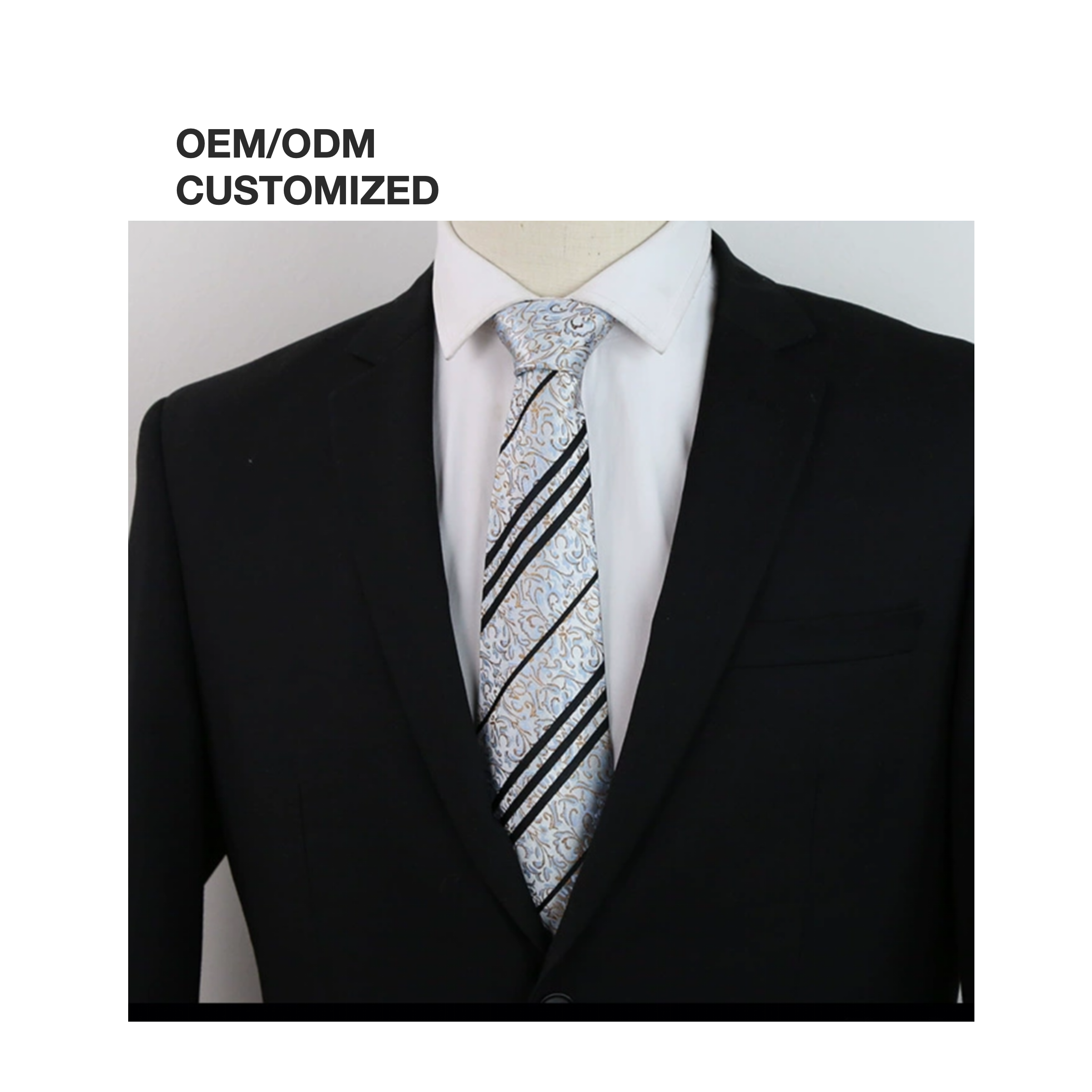 Good Quality Silvery Glittering Personalized Necktie Jacquard Silk Men Tie