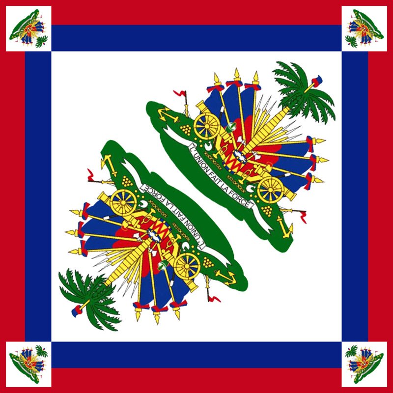 Wholesale 21 inches Square 100% Cotton Print Caribbean Country Flag Scarf Jamaica Haiti Bandanas Square